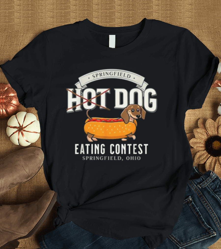 Springfield Hot Dog Eating Contest Springfield Ohio Dachshund Bun T-Shirt