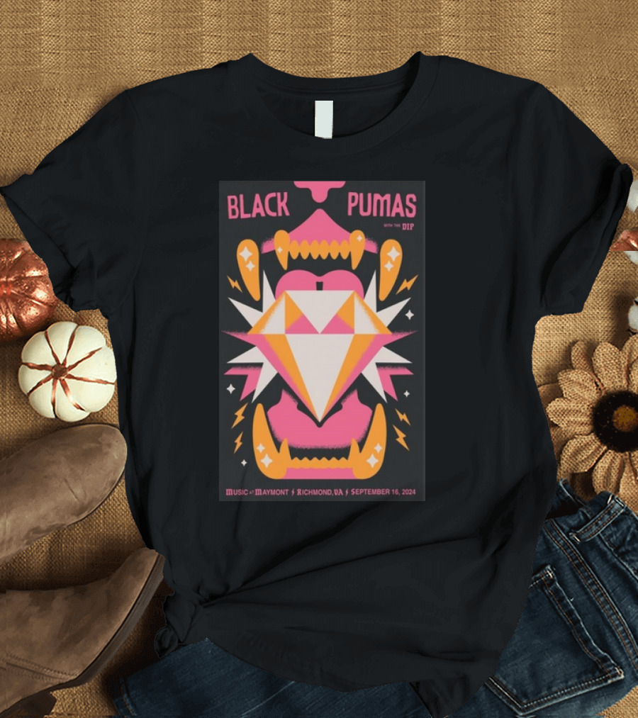 Black Pumas With The Dip Music At Maymont Richmond VA September 16 T-Shirt