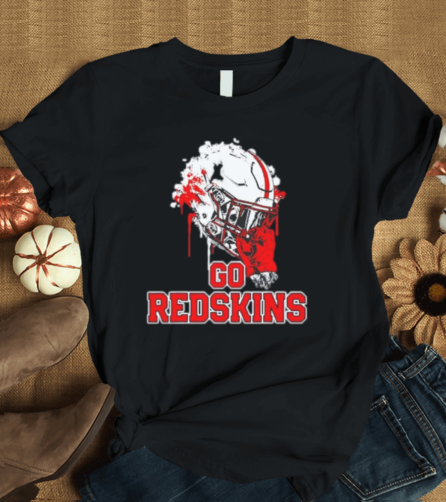 Go Redskins Helmet Burst T-Shirt