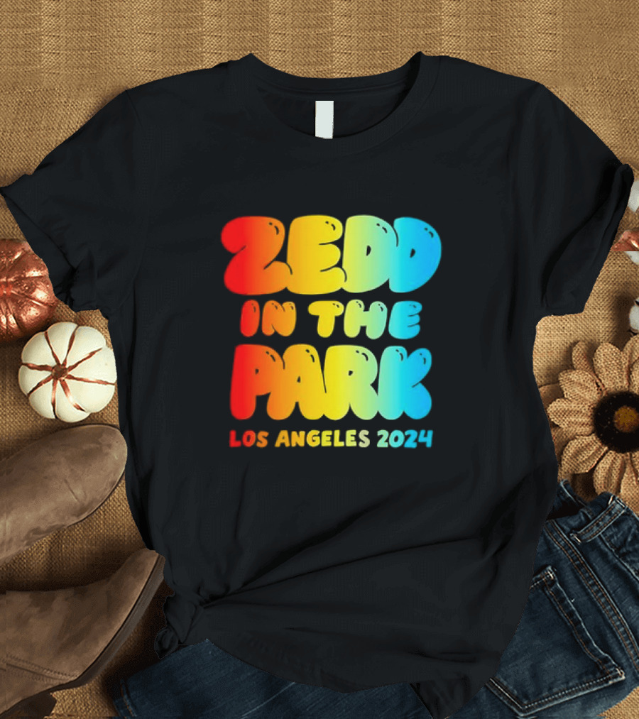 Zedd in the Park Los Angeles 2024 Colorful Gradient Text T-Shirt