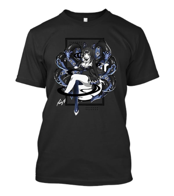 Abelia Release The Kraken Anime Tentacle Girl Monochrome T-Shirt