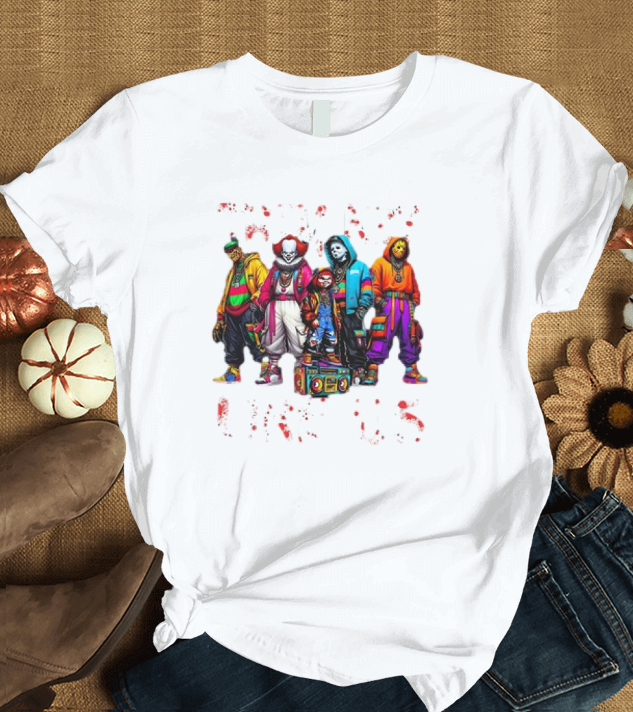 Horror Movie Characters They Not Like Us Halloween T-Shirt