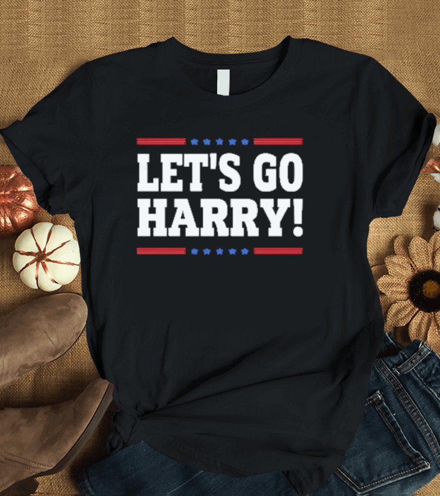 LET'S GO HARRY RED WHITE BLUE STARS TRUMP VOTING T-Shirt