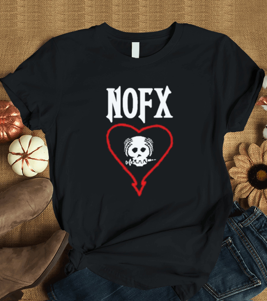 NOFX Skull Heart Logo Sept 20-21 2024 Riot Fest Chicago IL T-Shirt