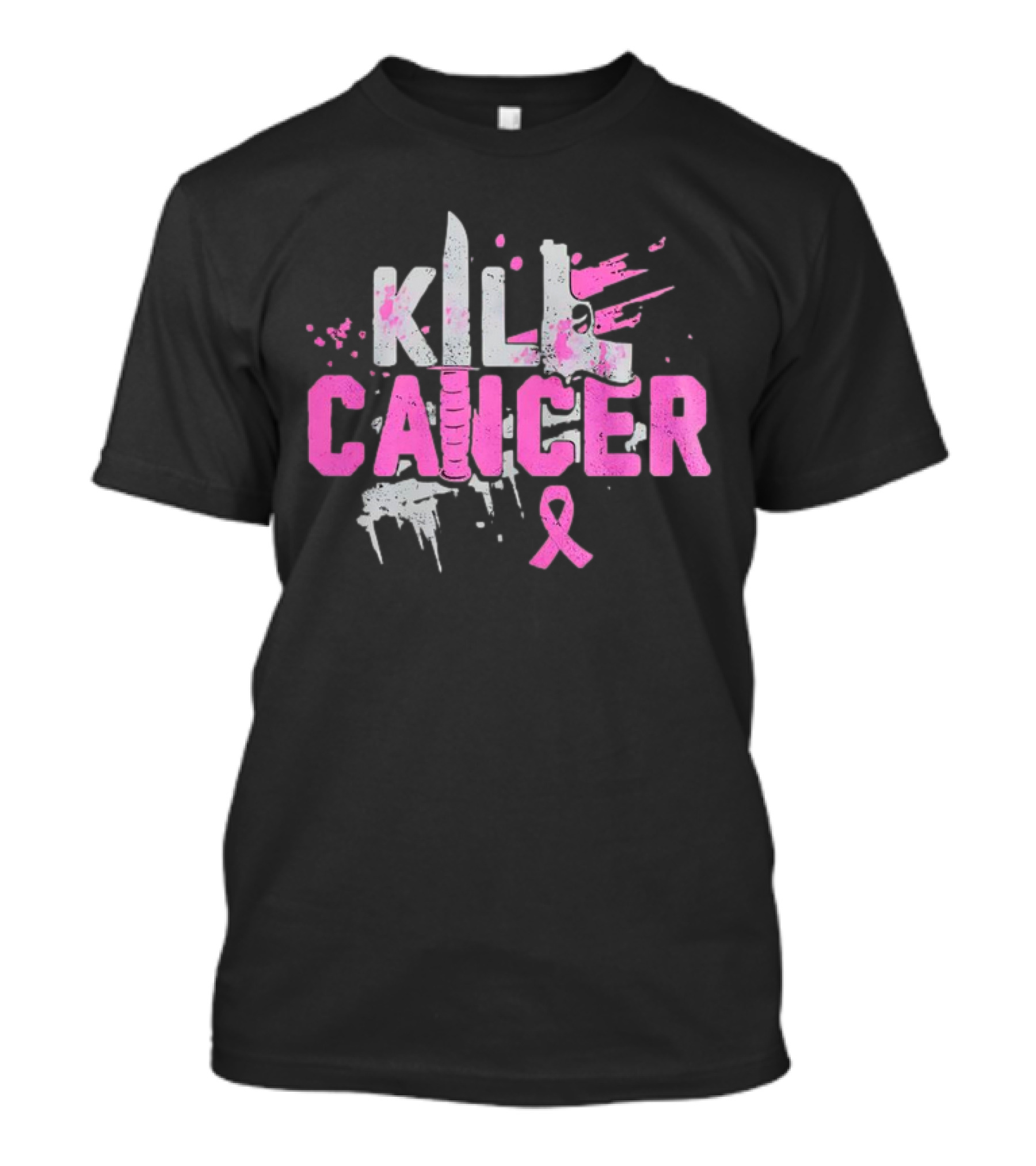 Kill Cancer Pink Ribbon Knife T-Shirt