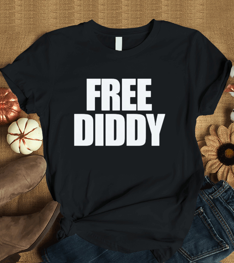 FREE DIDDY Black White Emphasis T-Shirt