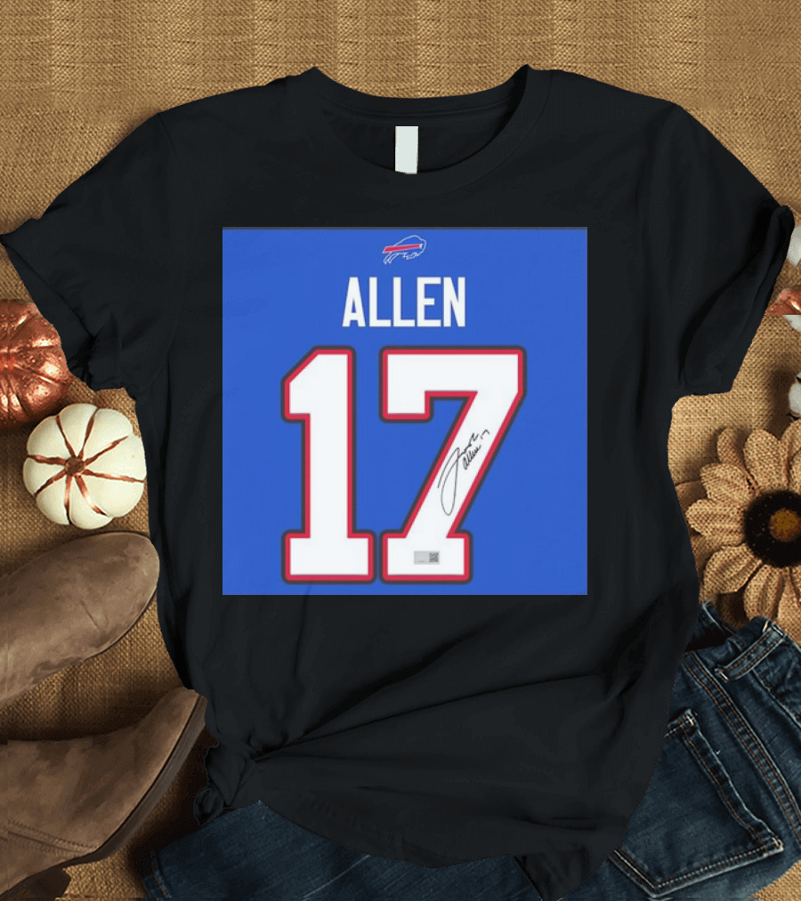 Josh Allen 17 Buffalo Bills Jersey Memorabilia T-Shirt