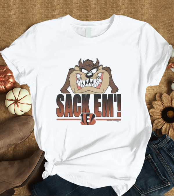 T-Shirt: Taz Sack Em Looney Tunes Cincinnati Bengals Collaboration T-Shirt Taz Sack Em Looney Tunes Cincinnati Bengals Collaboration T-Shirt