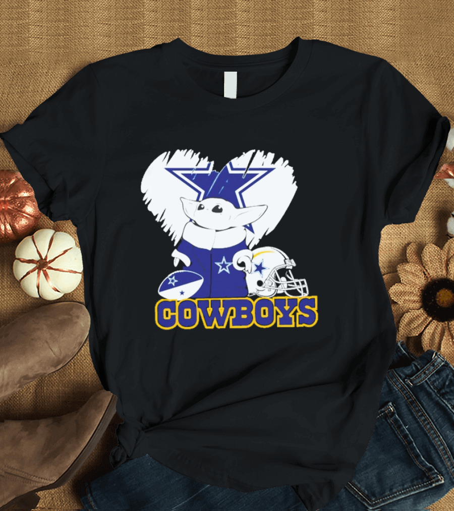 Baby Yoda Cowboys Star Wars NFL Football Season T-Shirt