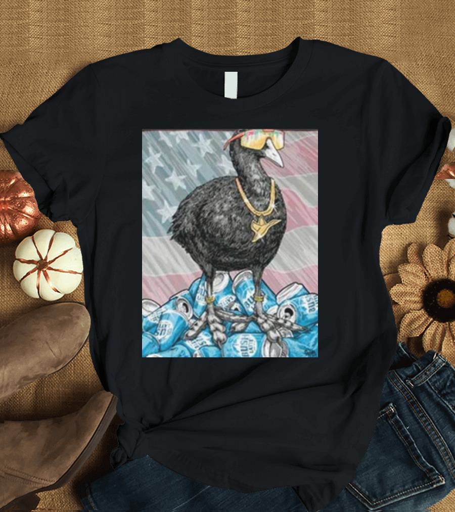 Cooticus Maximus American Flag Sunglasses Gold Chain Beer Cans T-Shirt