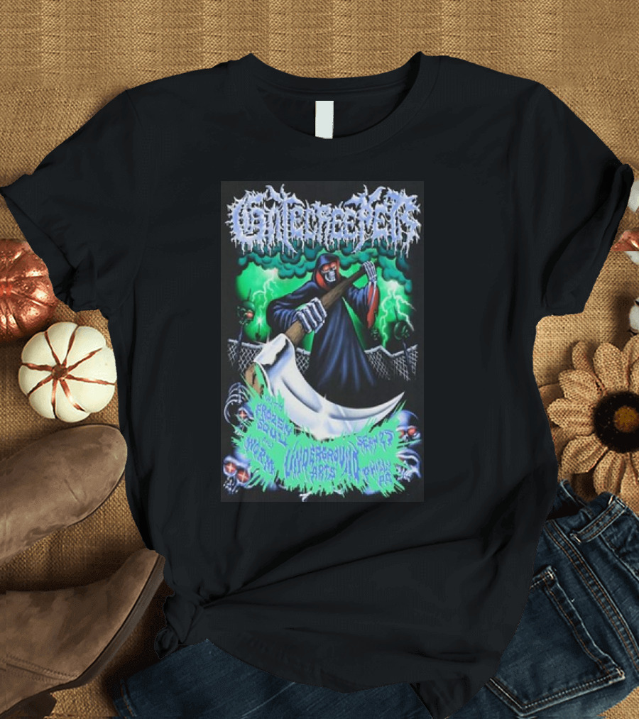 Gatecreeper 2024 Tour Poster Underground Arts Philadelphia по на 25 сентября Grim Reaper T-Shirt