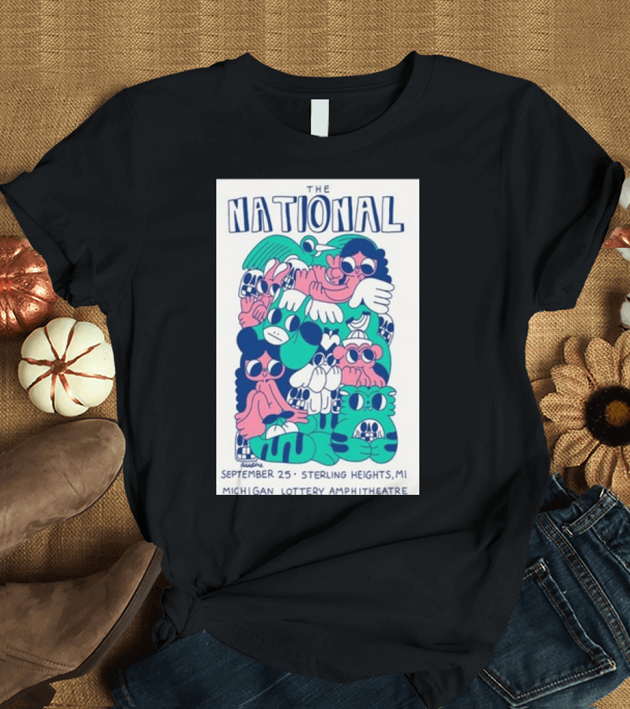 The National September 25 Sterling Heights MI Michigan Lottery Amphitheatre Tour T-Shirt
