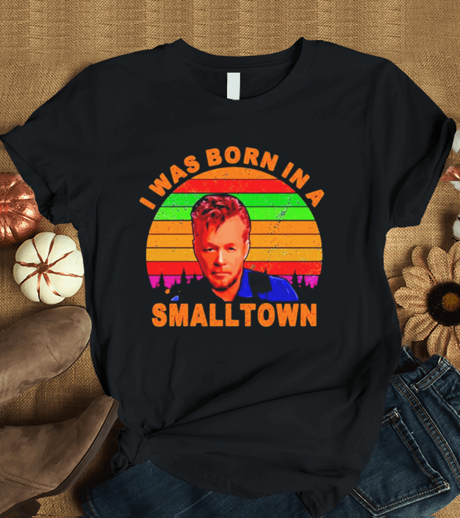 I Was Born in a Small Town Vintage John Mellencamp Retro Sunset T-Shirt