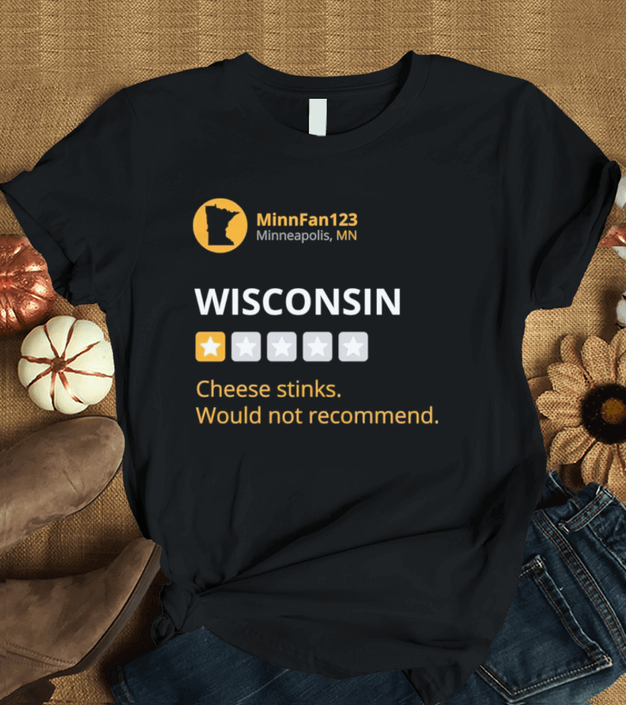Minnesota Golden Gophers MinnFan123 Wisconsin Cheese Stinks Would Not Recommend T-Shirt