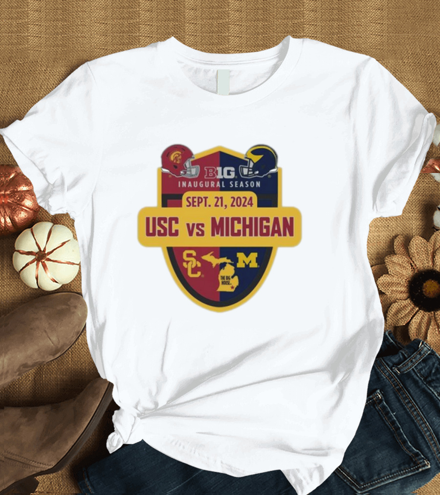 Big 10 Inaugural Season USC vs Michigan Sept 21 T-Shirt