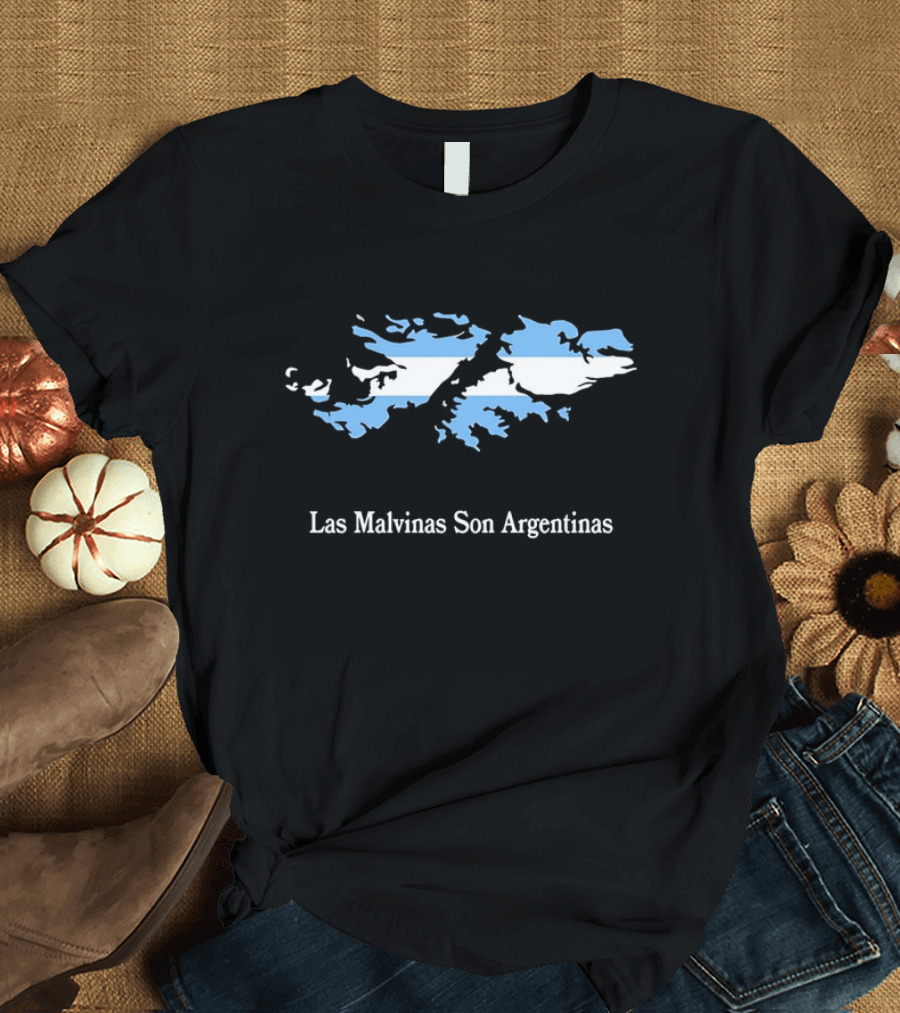 Las Malvinas Son Argentinas Map Blue White Flag T-Shirt