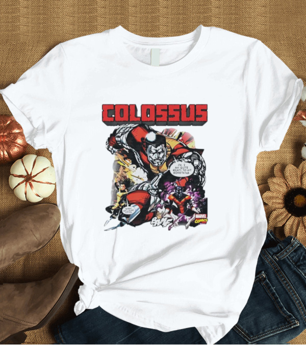 T-Shirt: Colossus Quite Ready to Hit Something Marvel Comics Action Scene T-Shirt Colossus Quite Ready to Hit Something Marvel Comics Action Scene T-Shirt