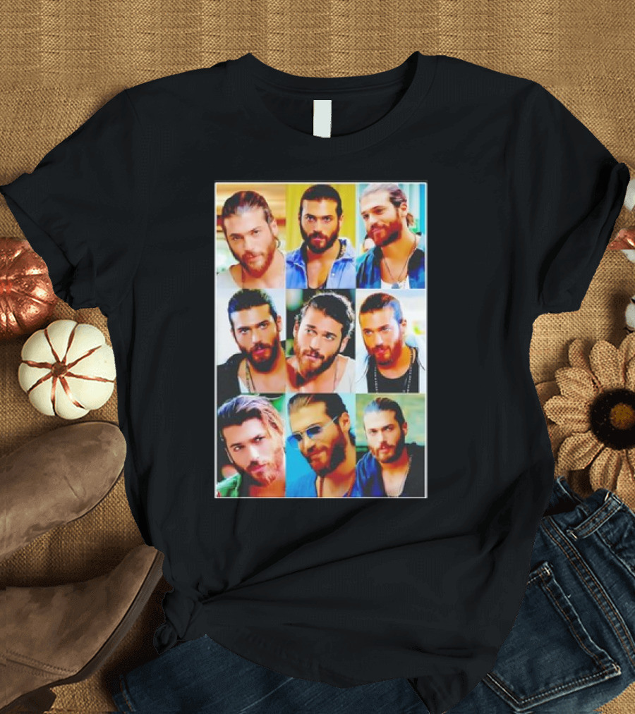 Collage of Can Yaman Essential Photo Multicolor Expressions T-Shirt