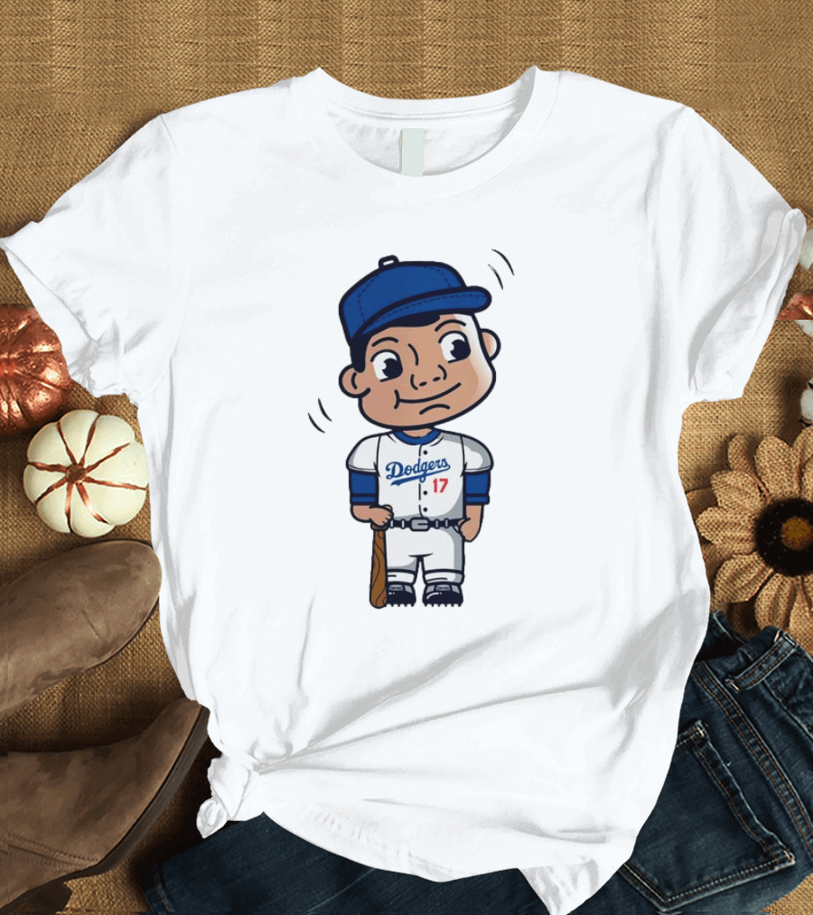 Shohei Ohtani Dodgers 17 Cartoon Bobblehead T-Shirt