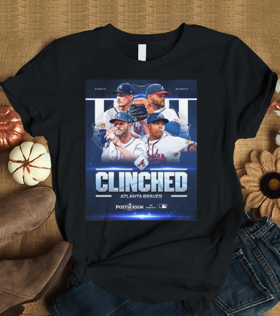 Atlanta Braves 2024 Postseason Clinched MLB Team Player T-Shirt