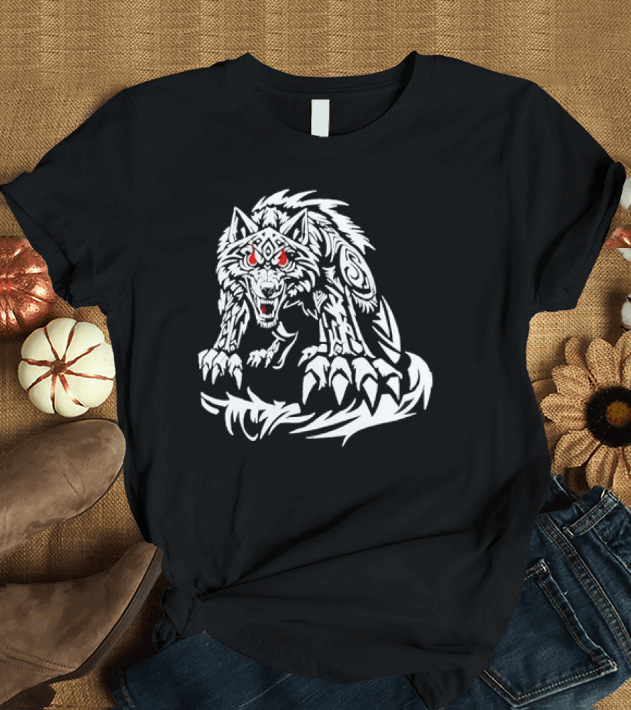 Jacob Fatu Wolf Classic Tribal Red Eyes T-Shirt