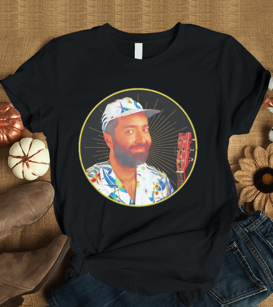 Raffi is Gold Classic Music Icon with Colorful Shirt and Guitar T-Shirt