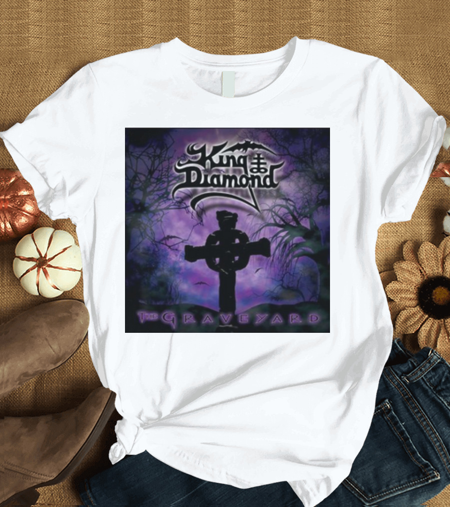 King Diamond The Graveyard Cross and Bats Purple Scene 1st November T-Shirt
