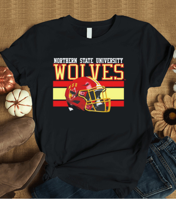 T-Shirt: Northern State University Wolves NSU Football Helmet T-Shirt Northern State University Wolves NSU Football Helmet T-Shirt