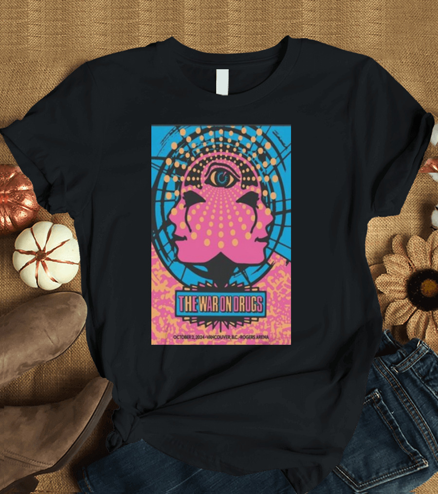The War On Drugs October 02 2024 Vancouver BC Rogers Arena Tour Psychedelic Eye T-Shirt