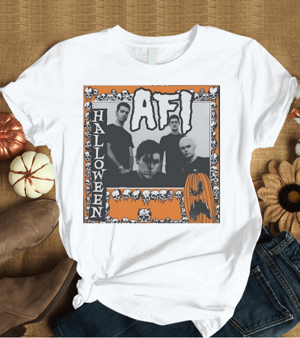 T-Shirt: AFI Monsters Outside Halloween Skulls and Pumpkin T-Shirt AFI Monsters Outside Halloween Skulls and Pumpkin T-Shirt