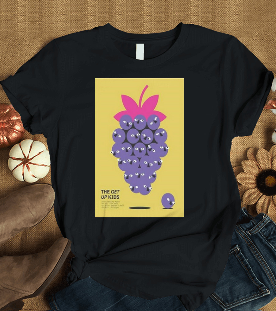 The Get Up Kids Concert Poster October 6 2024 Saint Andrew’s Hall Detroit Michigan Retro Grape T-Shirt