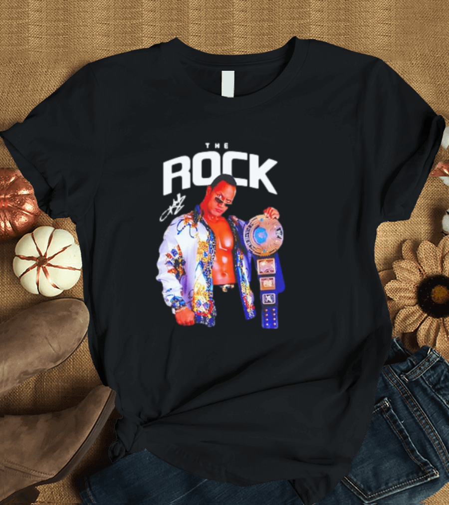The Rock Wrestlemania Champion Medium Signature T-Shirt