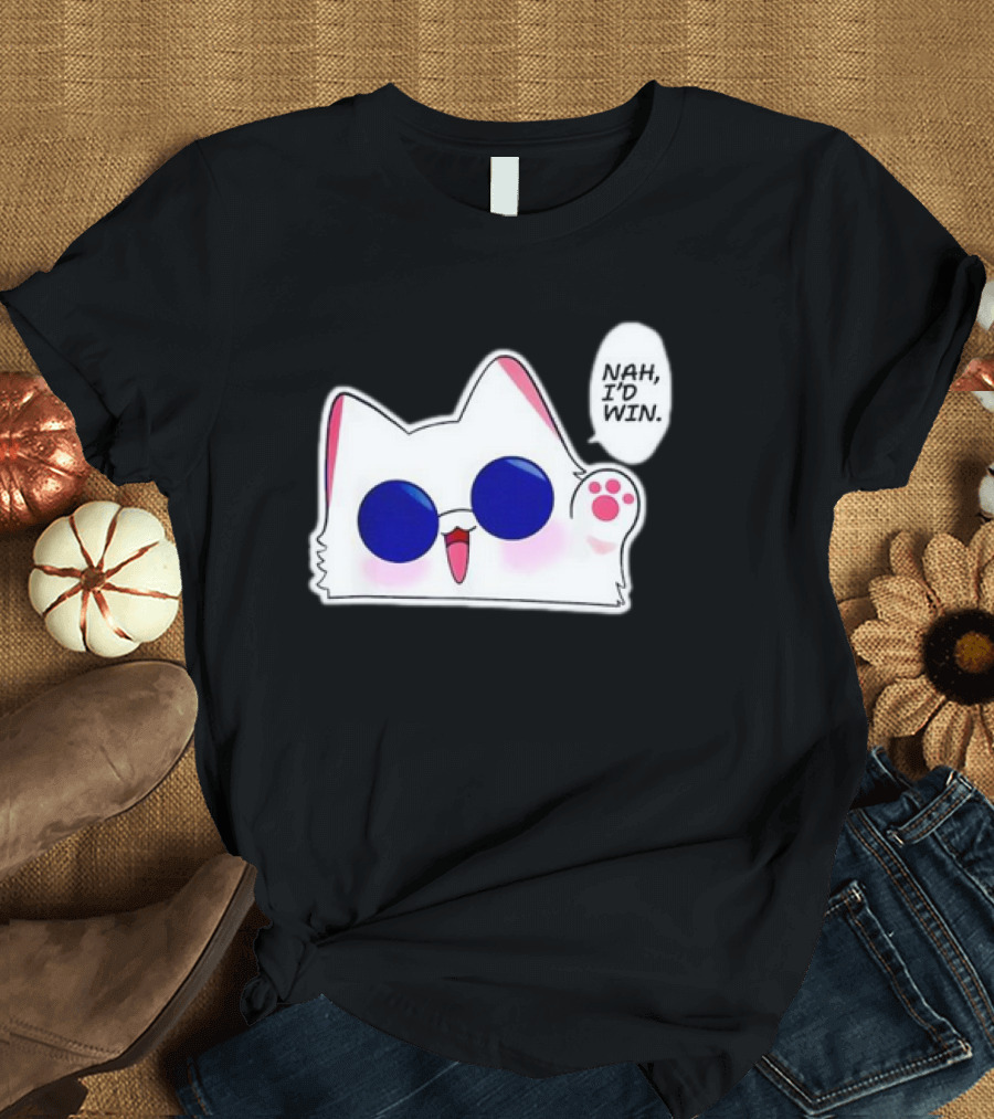 Cute Funny Cat Anime Meme Nah I'd Win Gojo Cat T-Shirt