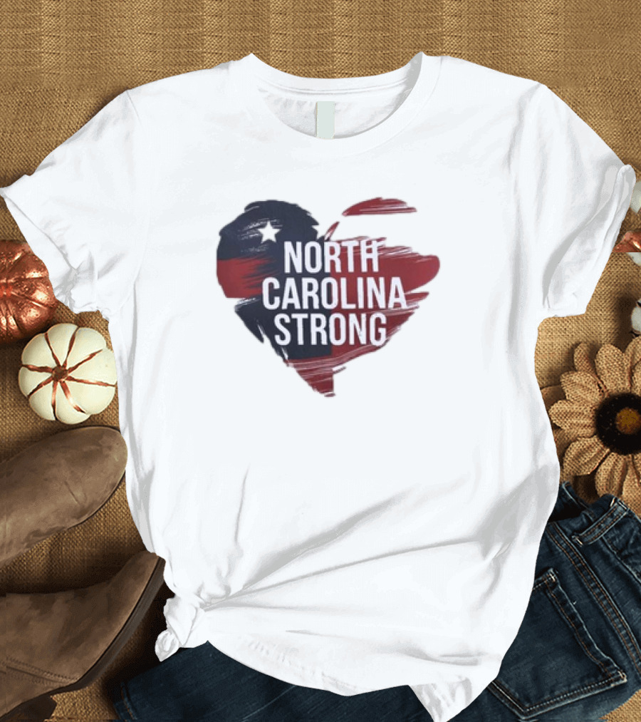 North Carolina Strong Heart Hurricane Helene T-Shirt