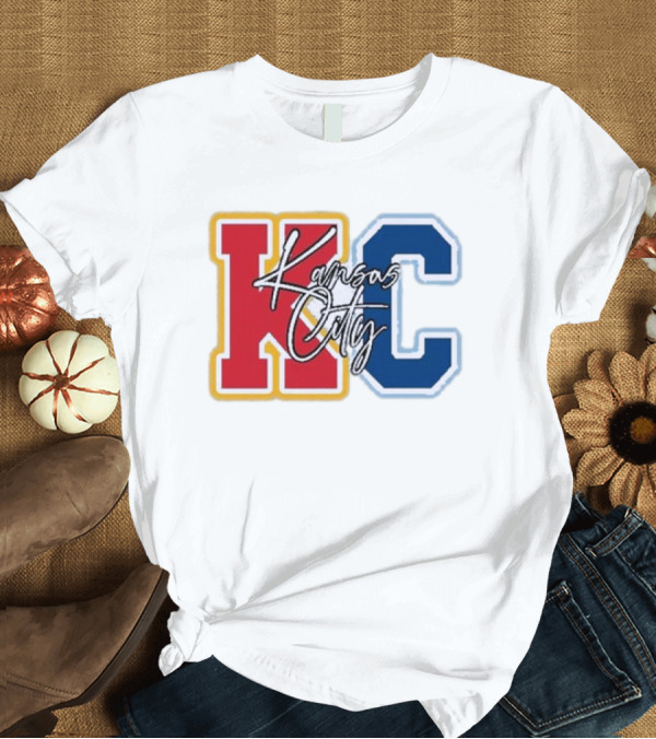 T-Shirt: Kansas City Chiefs Royals Red Blue KC Kansas City T-Shirt Kansas City Chiefs Royals Red Blue KC Kansas City T-Shirt