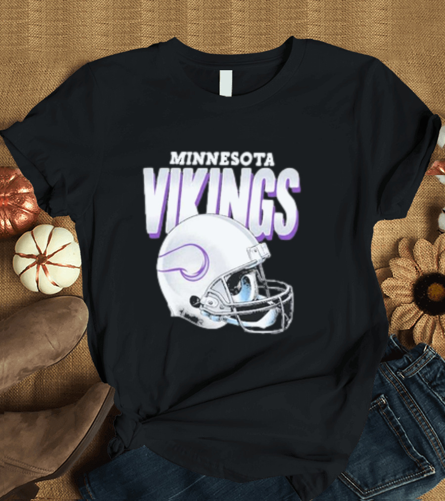 Minnesota Vikings Gradient Helmet NFL Merchandise T-Shirt