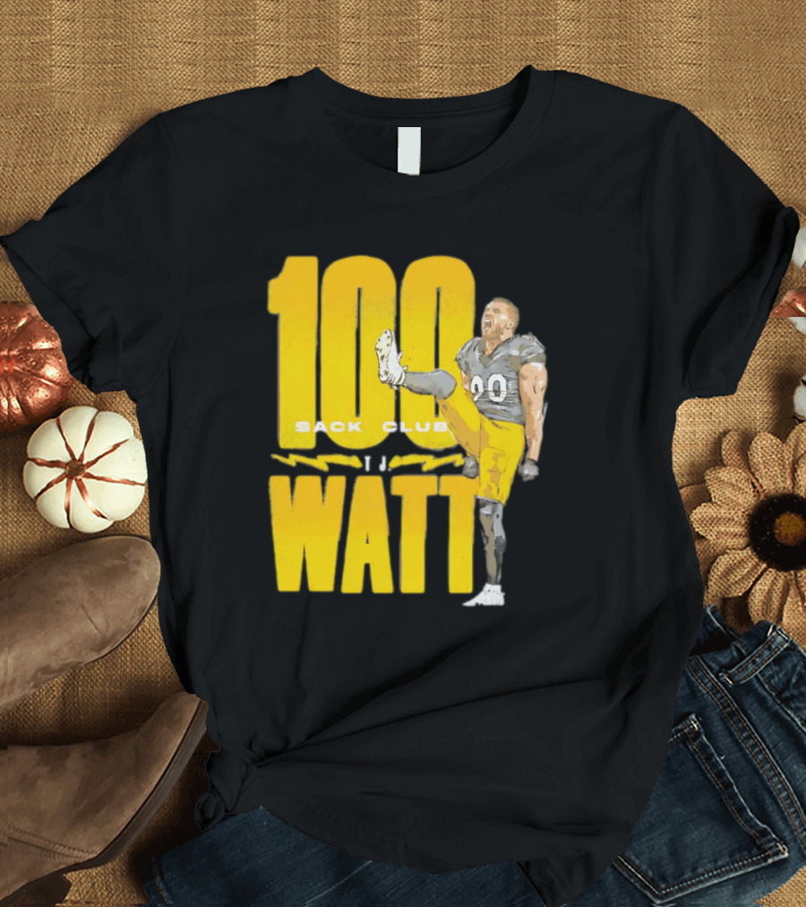 TJ Watt 100 Sack Club Pittsburgh Steelers NFL Football Vintage T-Shirt