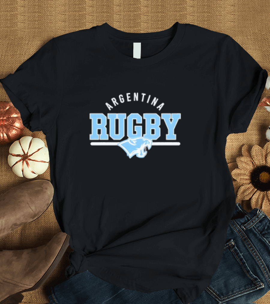 Argentina Rugby Wordmark with Blue Puma Emblem T-Shirt