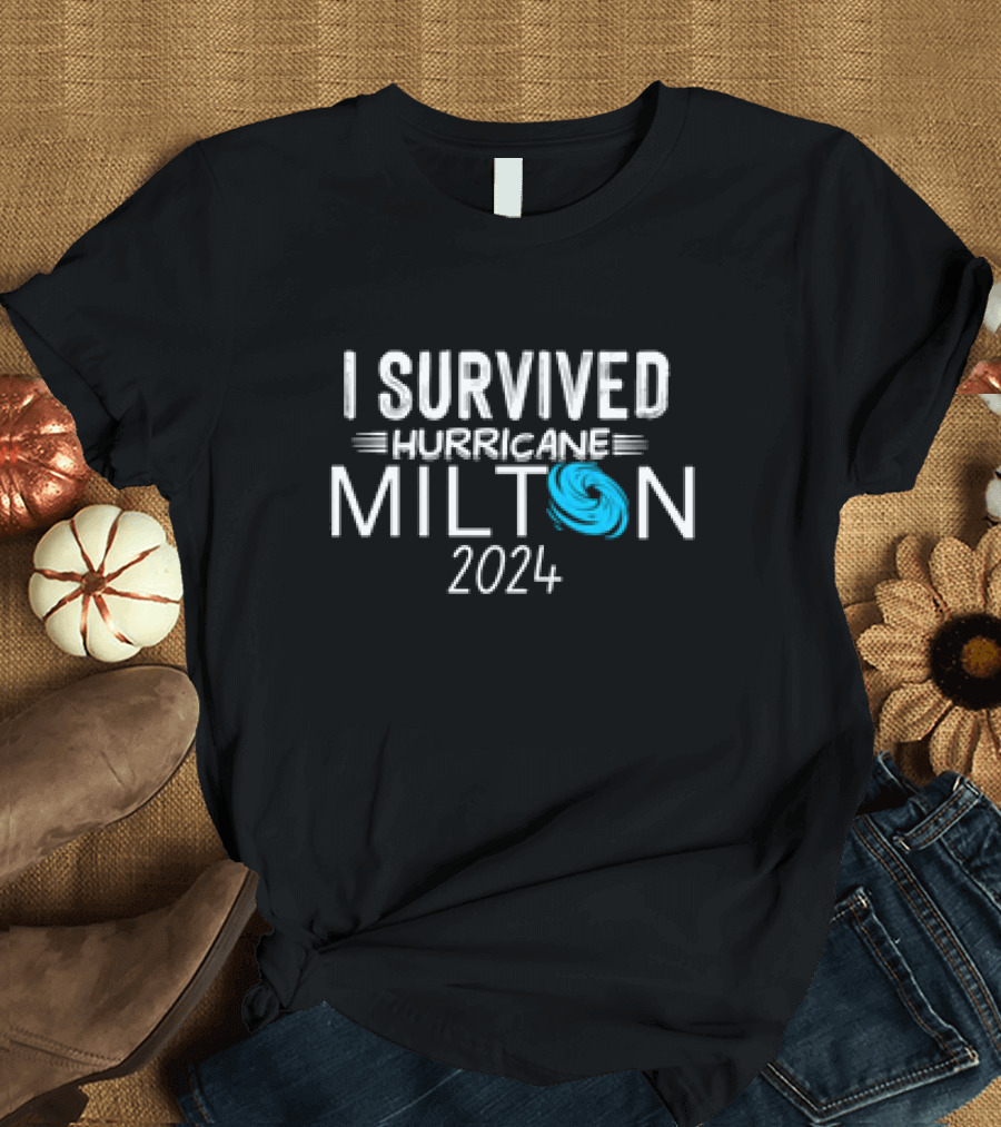 Retro Vintage I Survived Hurricane Milton 2024 Cyclone Symbol T-Shirt
