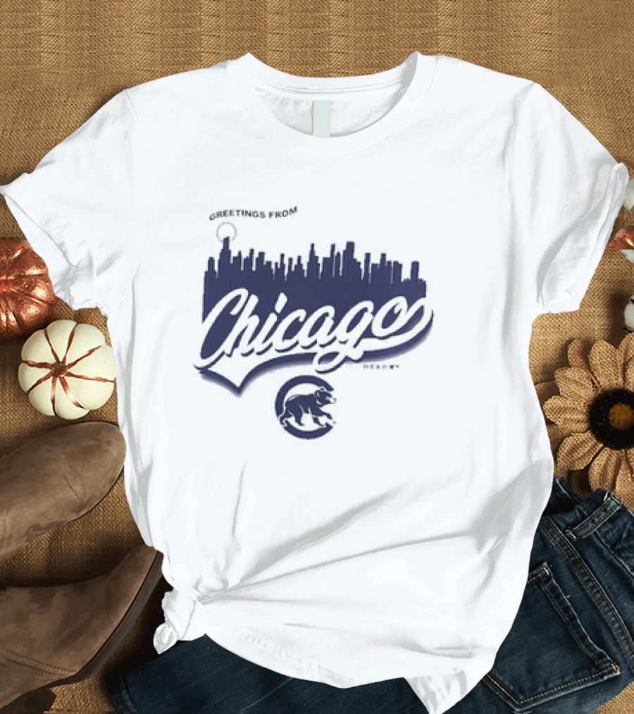 Greetings from Chicago Skyline Cubs T-Shirt