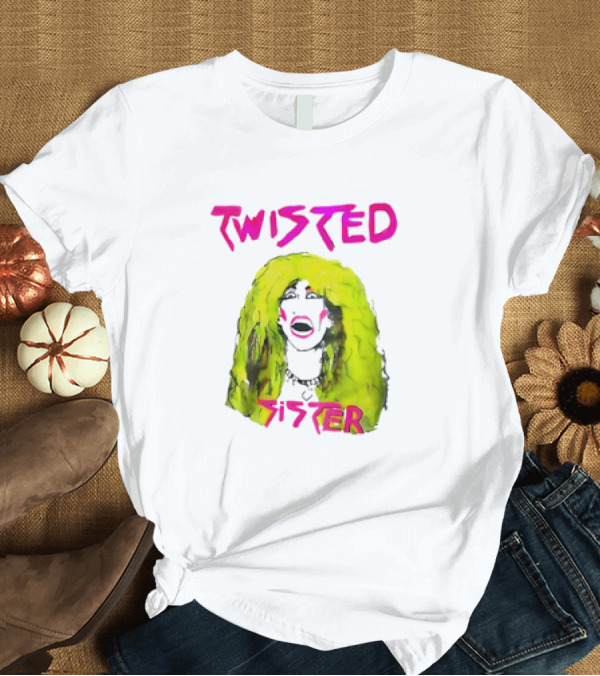 T-Shirt: Twisted Sister Cartoon Portrait Neon Hair Rock Face T-Shirt Twisted Sister Cartoon Portrait Neon Hair Rock Face T-Shirt