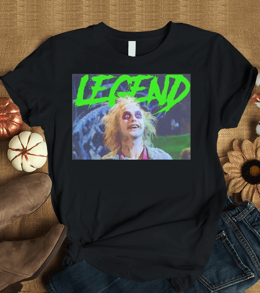 Showtime Beetlejuice Spooky Legend Retro Green Text T-Shirt