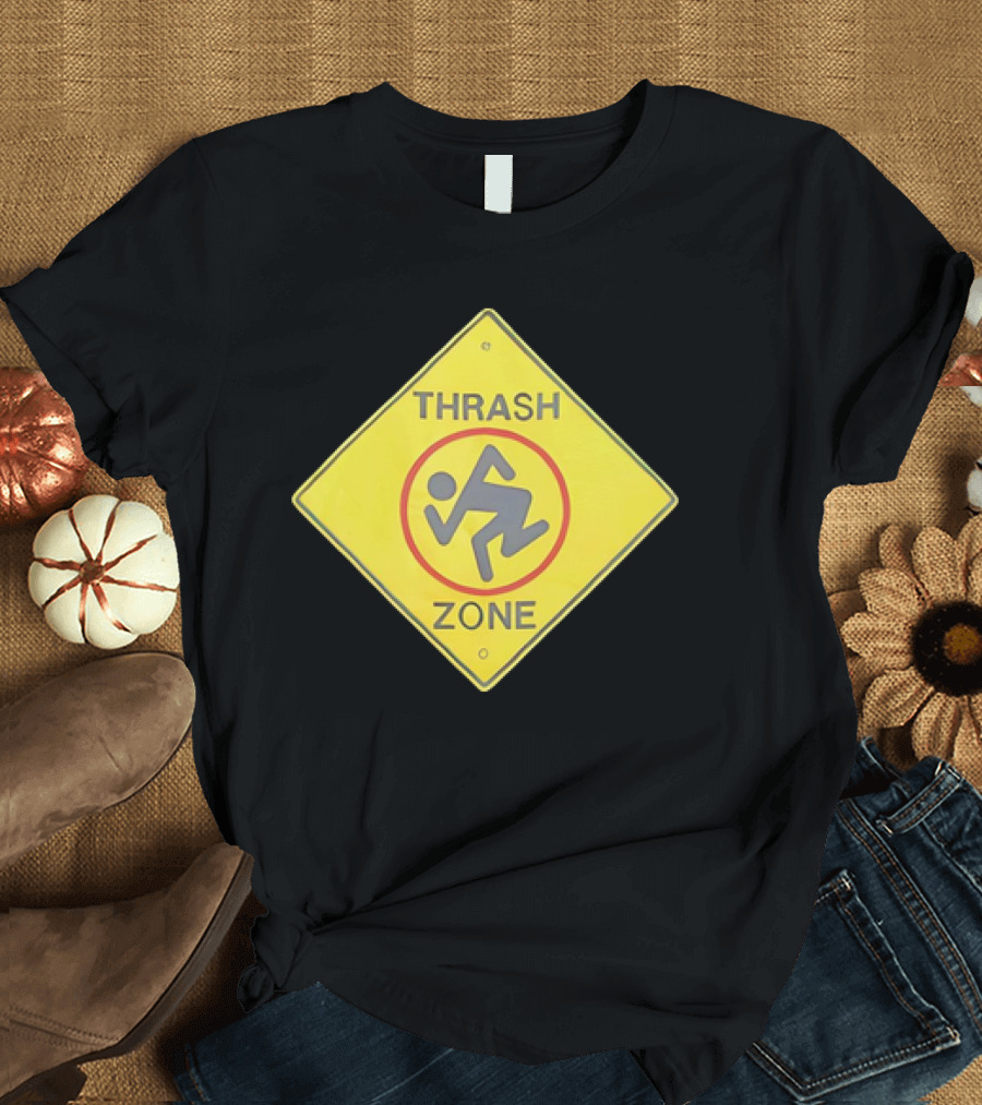 DRI Thrash Zone Symbol on Yellow Traffic Sign T-Shirt