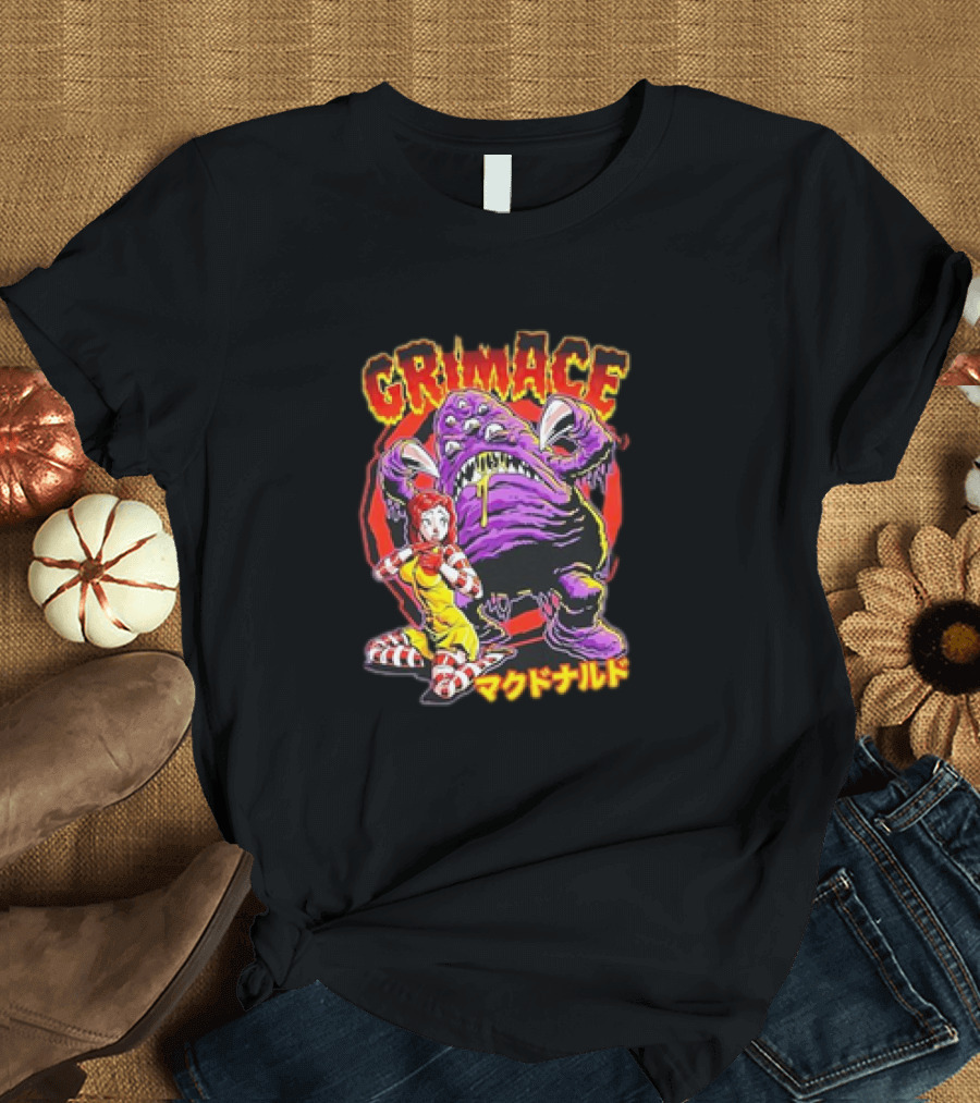 Grimace Halloween Monster Cartoon マクドナルド T-Shirt