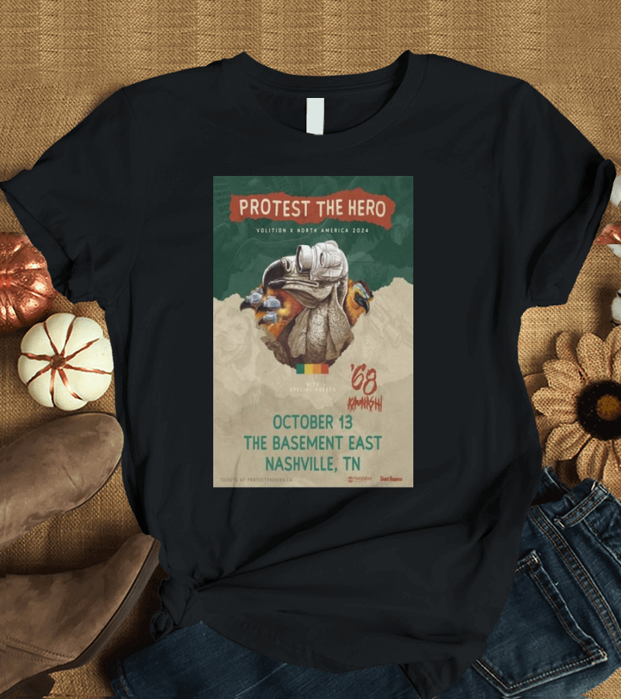 Protest The Hero Volition North America 2024 October 13 The Basement East Nashville TN Special Guests '68 T-Shirt