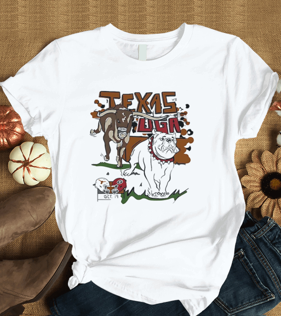 Texas Longhorns vs UGA Oct 19 Football Showdown T-Shirt