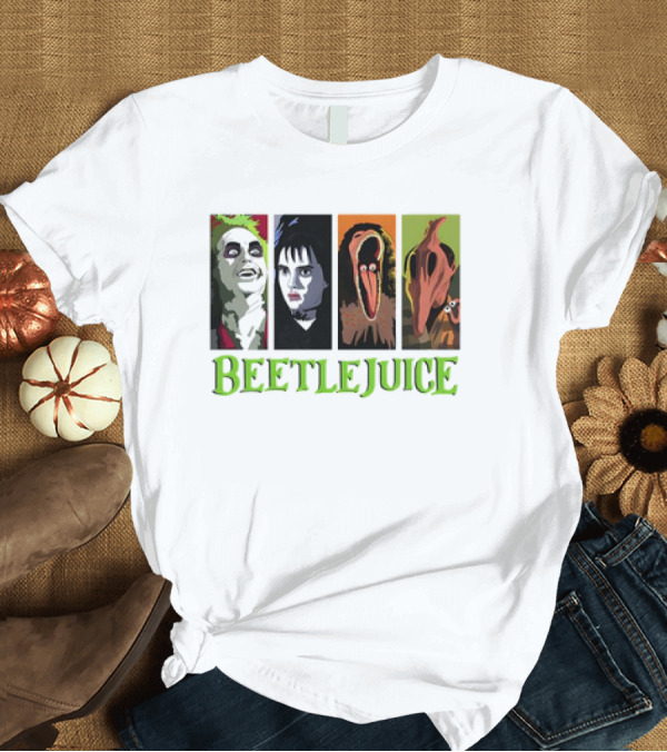T-Shirt: Beetlejuice Vintage Characters Halloween Horror Movie T-Shirt Beetlejuice Vintage Characters Halloween Horror Movie T-Shirt