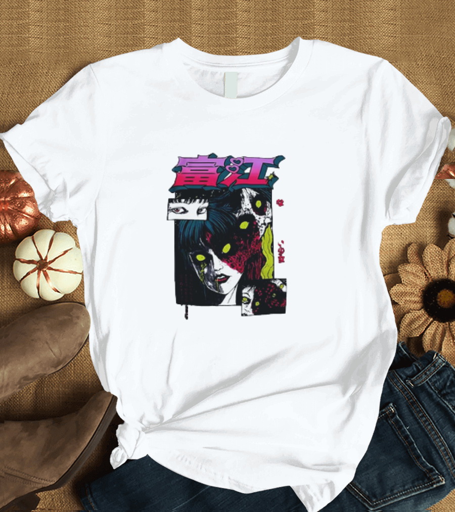 Junji Ito Tomie Horror Manga Eyes Panels T-Shirt