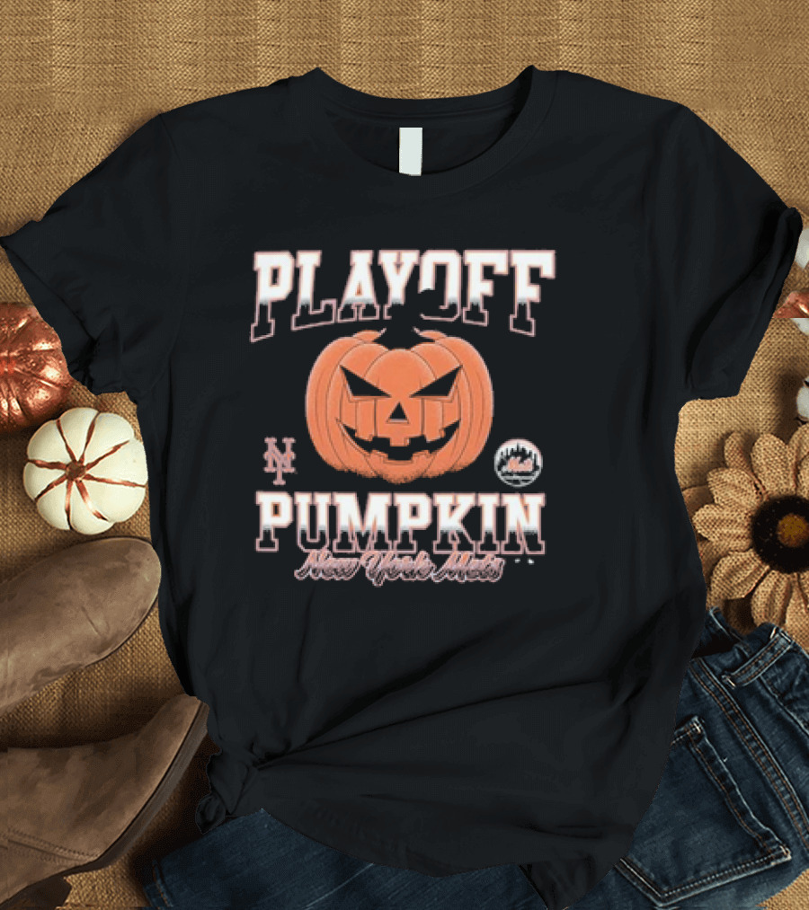PLAYOFF PUMPKIN NEW YORK METS 2024 MLB POSTSEASON T-Shirt