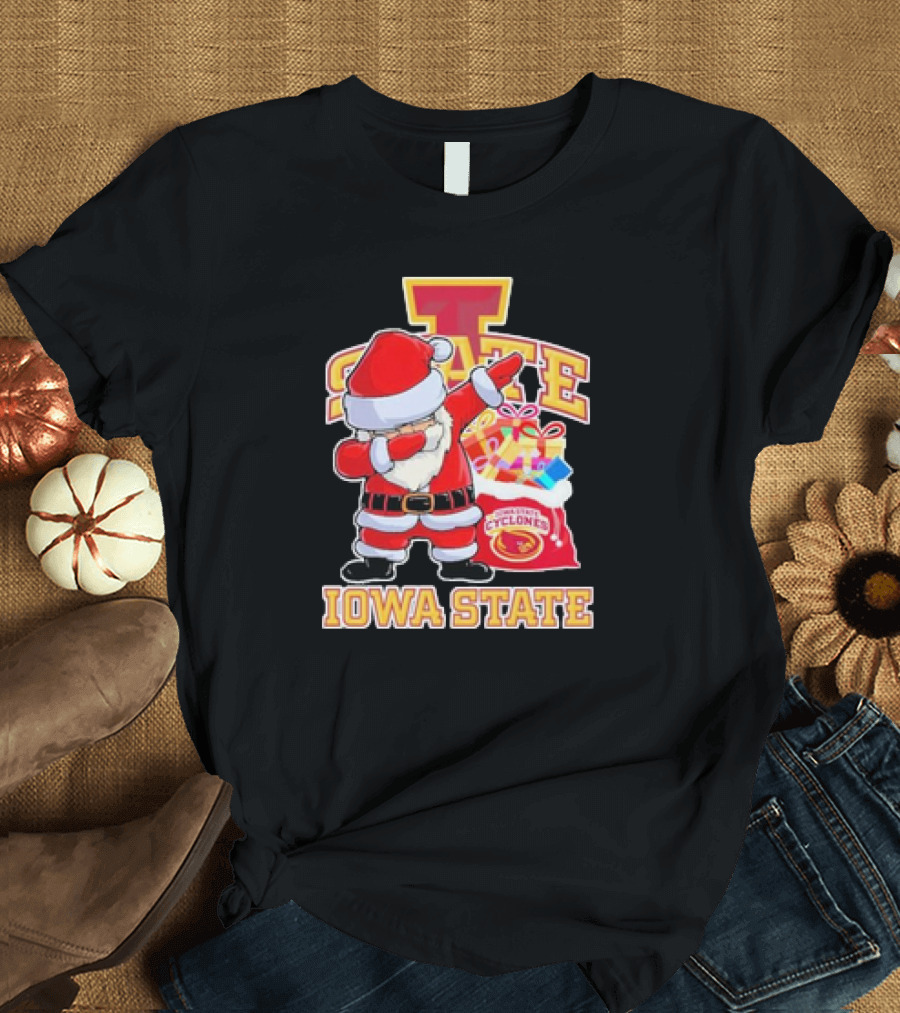 Santa Claus Dabbing Iowa State Cyclones Christmas T-Shirt